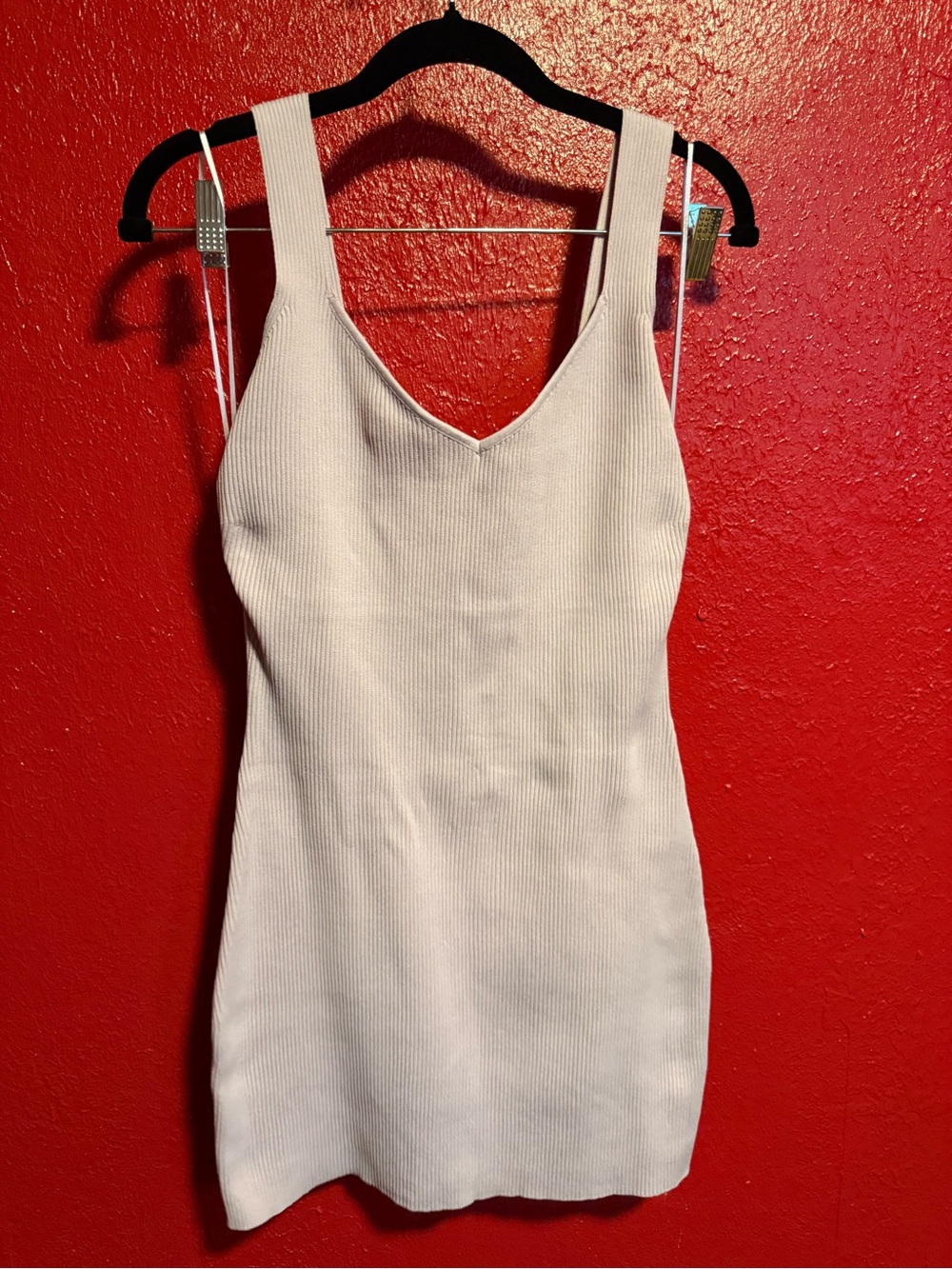 214. NWT light purple knit MARBLE Ribbed V-Neck Tank Dress